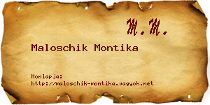 Maloschik Montika névjegykártya